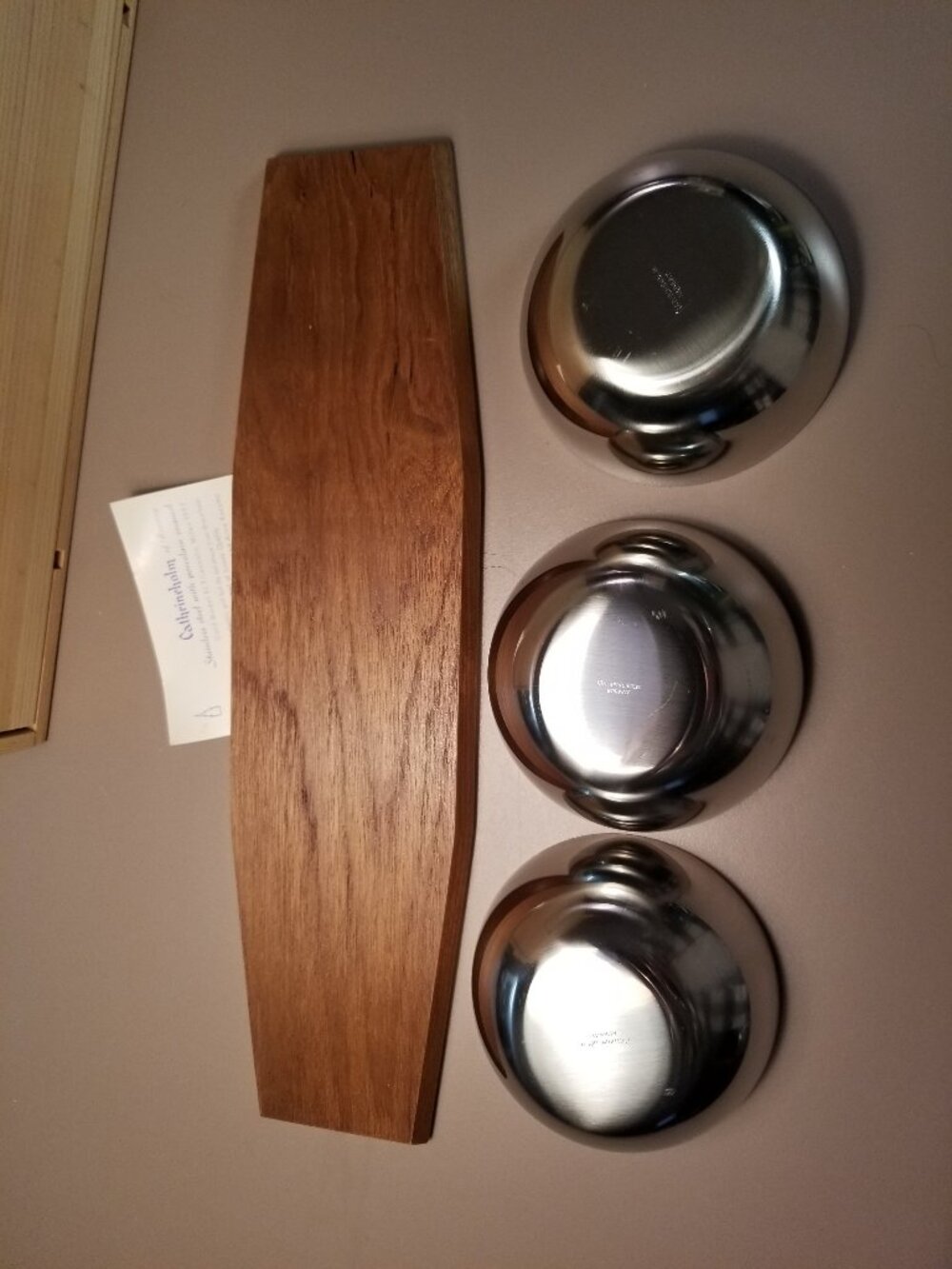 Catherineholm Dip Bowls with Teakwood Tray - Picture 3 of 5